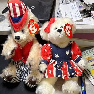 Ty Bears 2000 granny and 2000 Uncle Sam